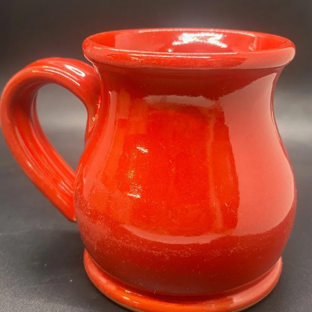 Deneen Pottery Made‎ in USA Coffee Mug COLORADO TRAILS GUEST RANCH Red GUC